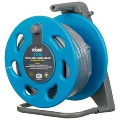 B&M Rolson Hose Reel With Stand 20m -Green Joy Store 234003 rolson 20m hose stand set with 6 function spray gun set blue 4
