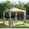 B&M Luxury Steel Framed Gazebo 2.5m - Taupe -Green Joy Store 318959 GAZEBO 1