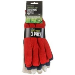 B&M Rolson Gardening Gloves 3pk -Green Joy Store 330111 rolson gardening gloves 3pk red blue white1