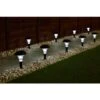Solar Powered Black Post Lights - White 8pk -Green Joy Store 331191 solar post lights 9pk white1