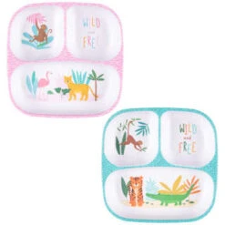 B&M Little Safari Small Kids Platter - Blue -Green Joy Store 334212 334213 small kids platter group