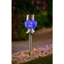 Crystal Top Glass Solar Post Light 4pk 9 Crystal Top Glass Solar Post Light 4pk -Green Joy Store 341965 4pk crystal top post light blue solar1