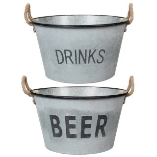 B&M Large Galvanised 'Beer' Bucket Planter 4 B&M Large Galvanised 'Beer' Bucket Planter - Image 2