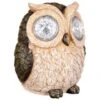 B&M Solar Resin Owl With Crystal Eyes - Brown -Green Joy Store 342059 crystal eyes owl brown