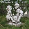 B&M Boy & Girl Seesaw Garden Statue -Green Joy Store 353580 boy and girl on seesaw garden statue