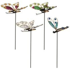B&M Glitter Stake - Green Butterfly -Green Joy Store 353659 glitter stakes main