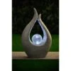 Garden Sculpture With Solar Crackle Ball -Green Joy Store 353674 garden sculpture with solar crackle ball grey