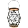 B&M Metal Hexagonal Solar Lantern - Copper -Green Joy Store 353880 24cm metal hexagonal solar lantern copper trim 2
