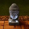 B&M Buddha Head With Solar Lights -Green Joy Store 366468 buddah head with solar lights