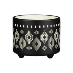 B&M Urban Eden Embossed Footed Planters 3pk - Black 10 B&M Urban Eden Embossed Footed Planters 3pk - Black -Green Joy Store 366531 3pk urban eden plant pot on tripod stand black 4