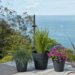 B&M Soho Pot Planter - Charcoal 28cm -Green Joy Store 378389 385058 381595 soho planter charcoal 38cm 28cm 17cm 2