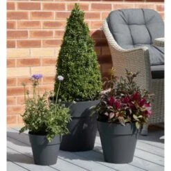 B&M Soho Pot Planter - Charcoal 28cm -Green Joy Store 378389 385058 381595 soho planter charcoal 38cm 28cm 17cm 4