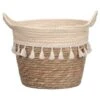 B&M Natural Basket Planter With Fringing -Green Joy Store 379209 island paradise natural basket planter with fringing