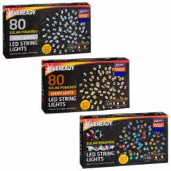 Eveready Solar Powered LED String Lights 80pk - Cool White -Green Joy Store 379212 379213 379215 80pk eveready led string lights main