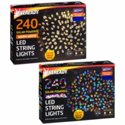Eveready Solar Powered LED String Lights 240pk - Warm White -Green Joy Store 379220 379223 240pk eveready led string lights main