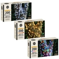 Solar Powered Micro LED Lights 200pk - Cool White -Green Joy Store 379225 379228 379230 200 solar powered micro led string lights group 1