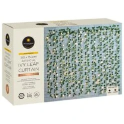 Solar Powered Artificial Ivy Leaf Curtain 150cm 9 Solar Powered Artificial Ivy Leaf Curtain 150cm -Green Joy Store 379257 manson and jones 192 ivy leaf curtain led lights warm white