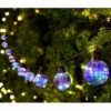 B&M Iridescent Light Bulb String Lights 12pk - Cool White -Green Joy Store 379259 12pk solar powered iridescent light bulb 2