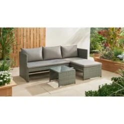 Sorrento Reversible Rattan Effect Corner Sofa Set 2pc -Green Joy Store 379294 379446 sorrento reversible rattan corner set 3