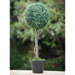 Solar Powered Topiary Tree - White LED 70cm -Green Joy Store 379348 70cm solar powered topiary tree 30 cool white leds 3