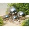 B&M Tranquil Garden Stainless Steel Gazing Balls 4pk -Green Joy Store 379370 4pk tranquil garden stainless steel gazing balls