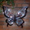 Solar Powered Metal Jewelled Butterfly Wall Art -Green Joy Store 379433 solar powered metal jewelled butterfly wall art cool white leds 2
