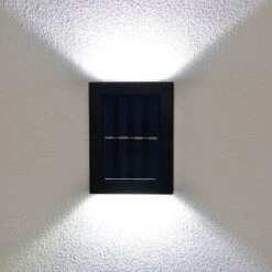 Solar Powered Up/Down Wall Light - White LED 4pk 10 Solar Powered Up/Down Wall Light - White LED 4pk -Green Joy Store 379453 4pk solar powered up down wall light cool white leds 3