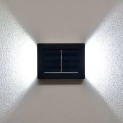 Solar Powered Up/Down Wall Light - White LED 4pk 9 Solar Powered Up/Down Wall Light - White LED 4pk -Green Joy Store 379453 4pk solar powered up down wall light cool white leds 4
