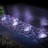 Solar Powered Stainless Steel Ground Lights 4pk -Green Joy Store 379476 4pk solar powered stainless steel ground lights cool white leds