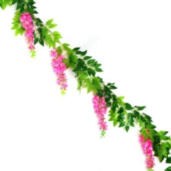 B&M Artificial Wisteria Garland 180cm - Pink -Green Joy Store 379981 180cm artificial wisteria garland pink