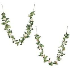 Artificial Rose Garland 180cm - Pink -Green Joy Store 379984 180cm rose garland peach group