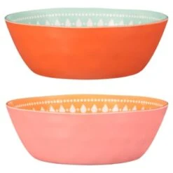 B&M Bloom Print Picnic Bowl - Pink -Green Joy Store 381069 bloom print bowl main