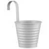 B&M Ribbed Matt Tin Hooked Pot Planter - Grey -Green Joy Store 382182 simply garden ribbed tin decorative pot with handle grey