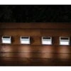Solar Powered Stainless Steel Fence Lights 4pk -Green Joy Store 382952 4pk solar powered stainless steel fence wall lights cool white leds 2