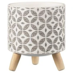 B&M Urban Eden Plant Pot On Tripod Stand - White