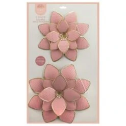 B&M Flower Wall Plaques 2pk - Pink -Green Joy Store 392757 2pk metal wall flowers pink