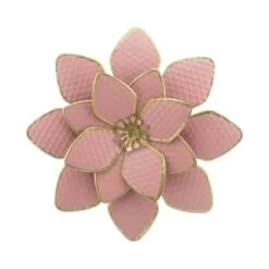 B&M Flower Wall Plaques 2pk - Pink -Green Joy Store 392757 2pk metal wall flowers pink 4