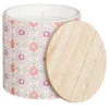 B&M Ceramic Candle With Wooden Lid - White -Green Joy Store 392775 large printed ceramic candle with wooden lid white 2