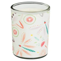 B&M Boho Garden Mini Printed Candles 3pk -Green Joy Store 392778 3pk mini printed candles 3