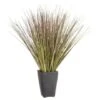 B&M Onion Grass In Black Terracotta Pot -Green Joy Store 392866 onion grass in black terracotta pot