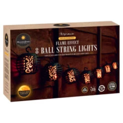 Morocco Solar Powered String Lights 8pk - Flame Effect -Green Joy Store 392882 8pk morocco solar powered string lights 2