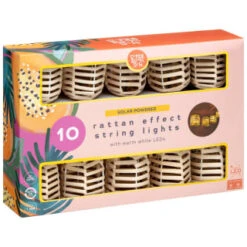 B&M 10 Solar Rattan Effect String Lights -Green Joy Store 392921 10 solar rattan effect string lights 3