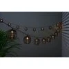 B&M 20 Solar Powered Black Rattan Effect String Lights