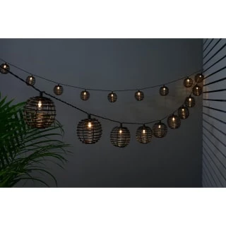 B&M 20 Solar Powered Black Rattan Effect String Lights 3 B&M 20 Solar Powered Black Rattan Effect String Lights
