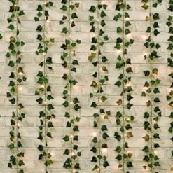 Solar Powered Artificial Ivy Leaf Curtain 180 X 180cm -Green Joy Store 392924 180x180cm solar artificial ivy leaf curtain 4