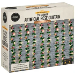 Artificial Rose Solar Curtain -Green Joy Store 392925 150x150cm artificial rose solar curtain 3
