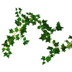 Solar Powered Artificial Ivy Garland 5m -Green Joy Store 392926 5m ivy garland with 60 warm white solar leds 5