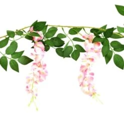 Artificial Wisteria Garland With 20 Solar LEDs 8 Artificial Wisteria Garland With 20 Solar LEDs -Green Joy Store 392927 180cm artificial wisteria garland with 20 warm white solar leds 3