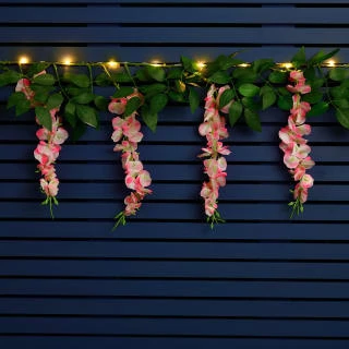 Artificial Wisteria Garland With 20 Solar LEDs 3 Artificial Wisteria Garland With 20 Solar LEDs