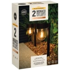 Monaco Solar Powered Post Lights 2pk 9 Monaco Solar Powered Post Lights 2pk -Green Joy Store 392976 monaco solar powered post lights 3